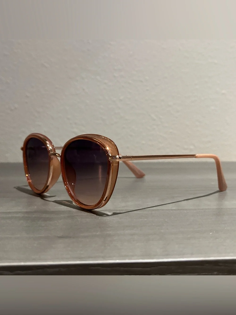 summer & rose Pink-Toned Frame Sunglasses with Gradient Purple Lenses